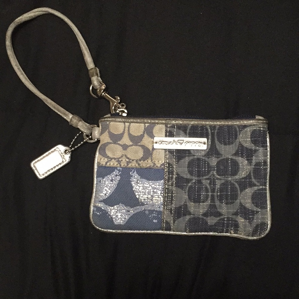Blue Coach Wristlet